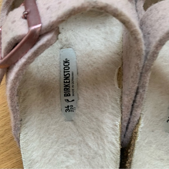 Birkenstock Girl's Arizona in Soft Pink Wool - Picture 3 of 4
